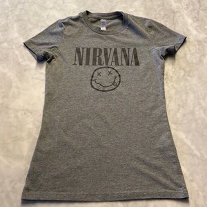 Nirvana Tshirt. Juniors small. Grey. Bella Canvas